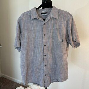 COLUMBIA Men's Button Down Casual Short Sleeve Shirt, Regular Fit - Size LARGE